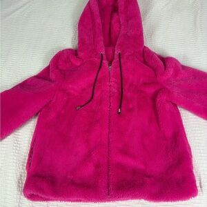 Fashion Nova Fuchsia Plush Utility Jacket